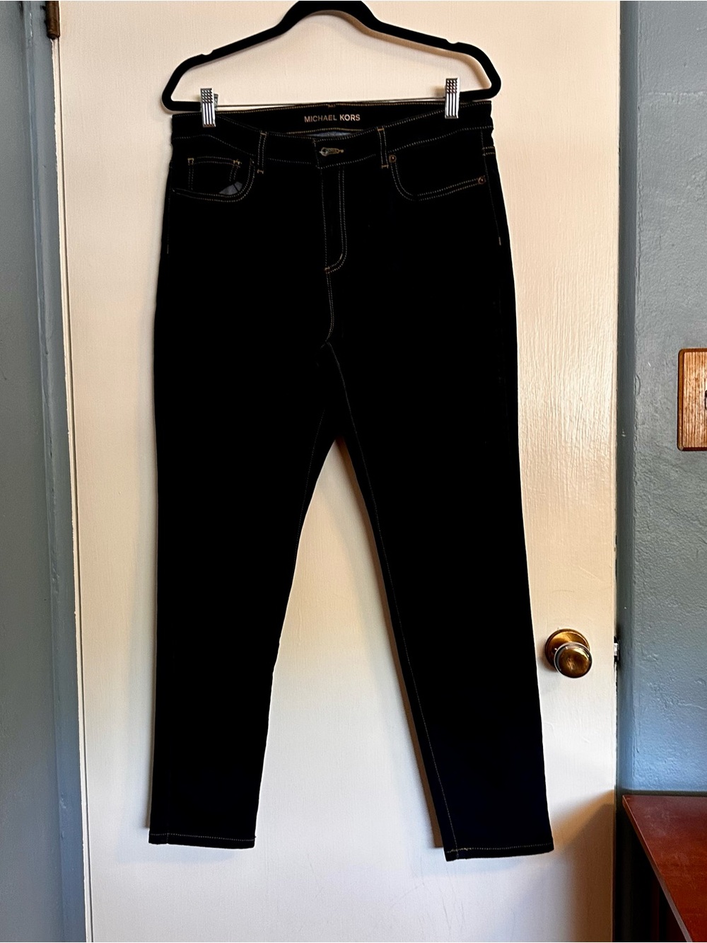 Michael Kors Black Skinny Women’s Jeans with Contrast Stitch
